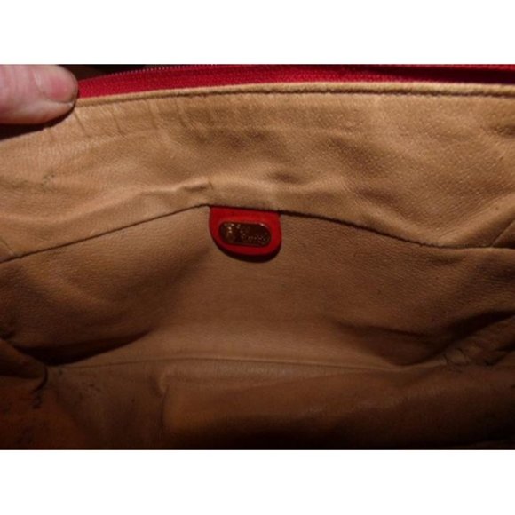 Gucci Vintage Red Leather Small G Logo Coated Canvas and Leather - Picture 3 of 5